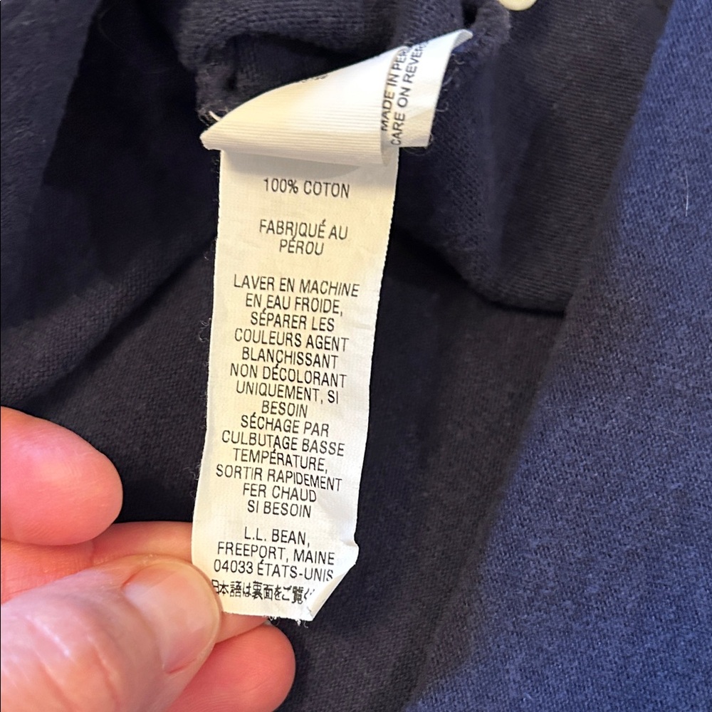 L.L. Bean Rugby Shirt Men’s Large Navy Long-Sleeve Preppy Sporty Collegiate - Picture 9 of 13